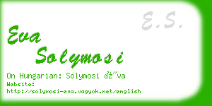 eva solymosi business card